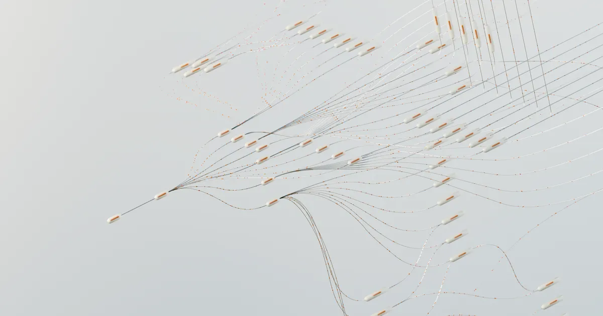 Un réseau de connexions tracé entre des nœuds, en illustration de la définition SEO de Core Web Vitals